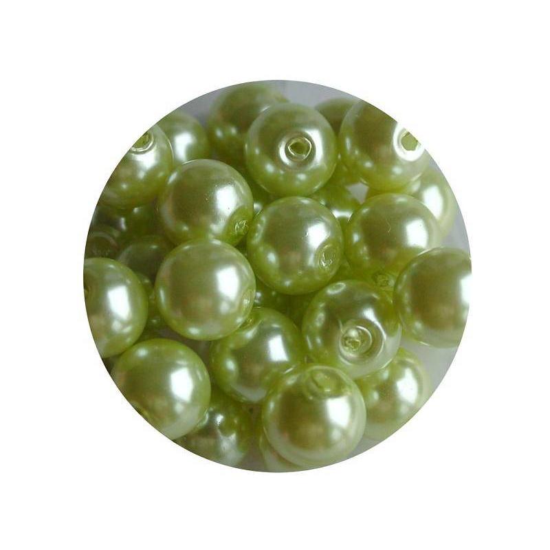 Glass Pearl 6mm light green 100 pieces