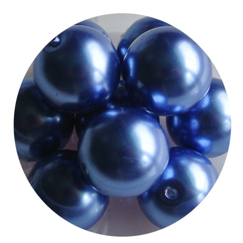 Glasperlen-Charme-12mm Blau