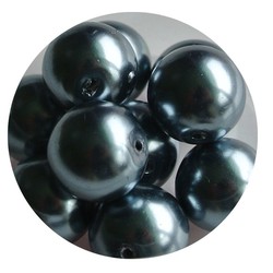 Blue-gray glass pearl 12mm