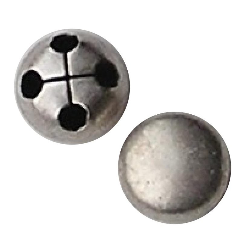 Grote Kraal. Rond 4 gaats. 18mm. Mat brass Zilverkleur Hoogwaardige kwaliteit