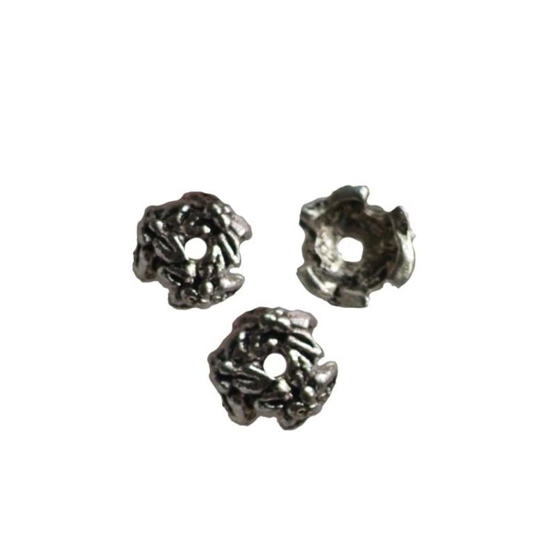 Bead Cap machined 7mm. Silver-colored