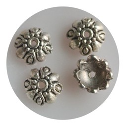 Bead Cap 10mm spherical shape. Silver-colored