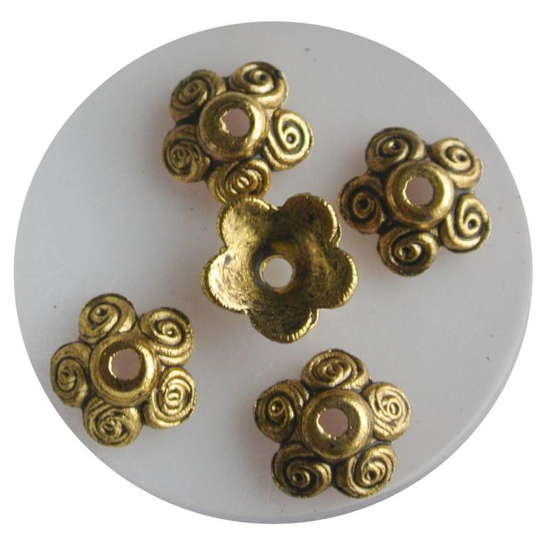Bead Cap 10mm circles. Gold-colored
