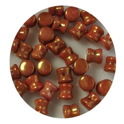 Pelletbead orange Luster. 4x6mm. Tschechische Pro 10 Stücke für