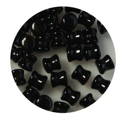 Pelletbead Jet. 4x6mm. Czech Per 10 pieces for