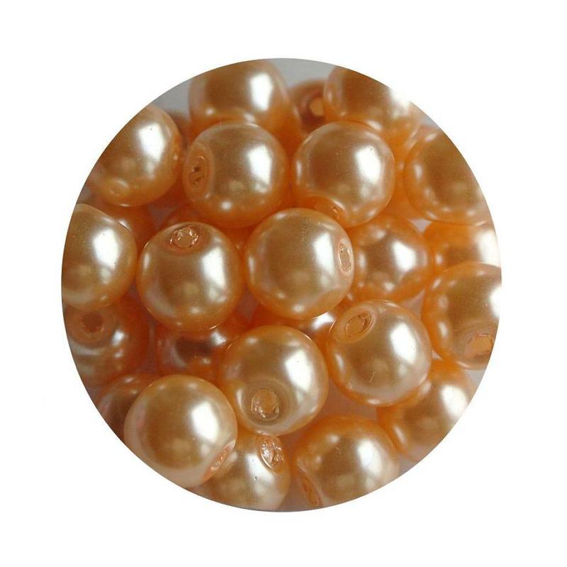 Glass Pearl 6mm abricot 100 pieces