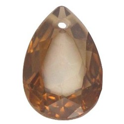 Facetgelepen teardrop-shaped pendant 18x25mm Brown Opal