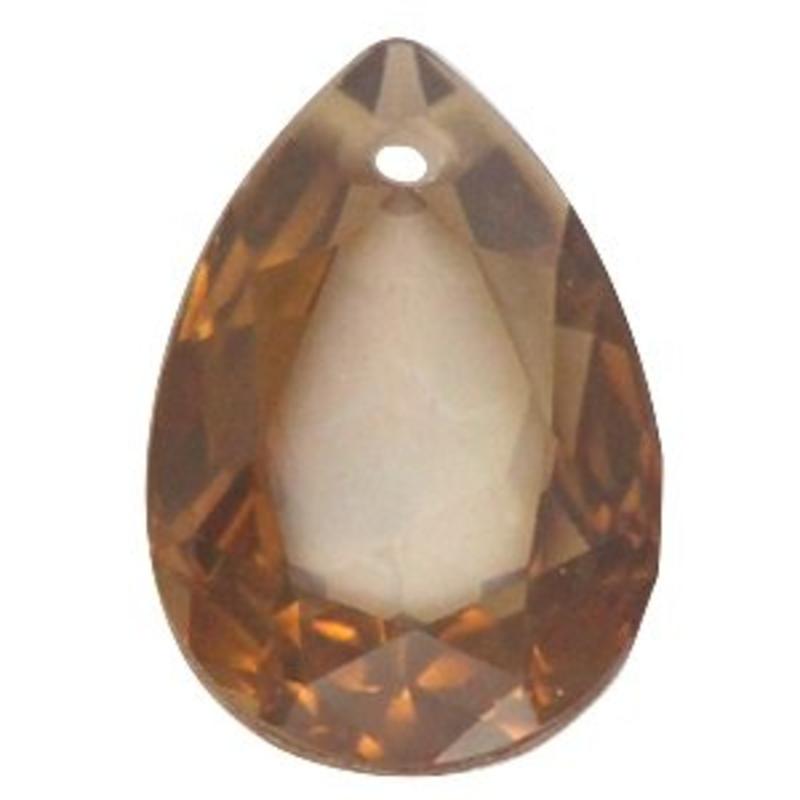 Facetgelepen teardrop-shaped pendant 18x25mm Brown Opal