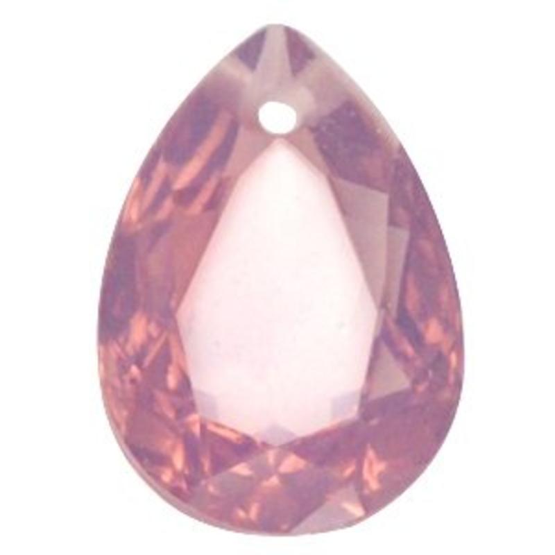 Facetgelepen teardrop-shaped pendant 18x25mm Cyclamen Opal