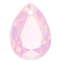 Facetgelepen druppelvormige hanger 18x25mm Rose Opal