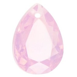 Facetgelepen teardrop-shaped pendant 18x25mm Rose Opal
