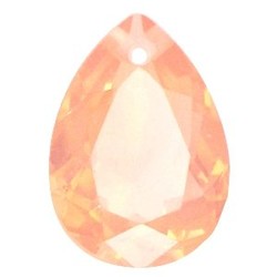 Facetgelepen druppelvormige hanger 18x25mm Peach Opal