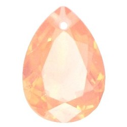 Facetgelepen teardrop-shaped pendant 18x25mm Peach Opal