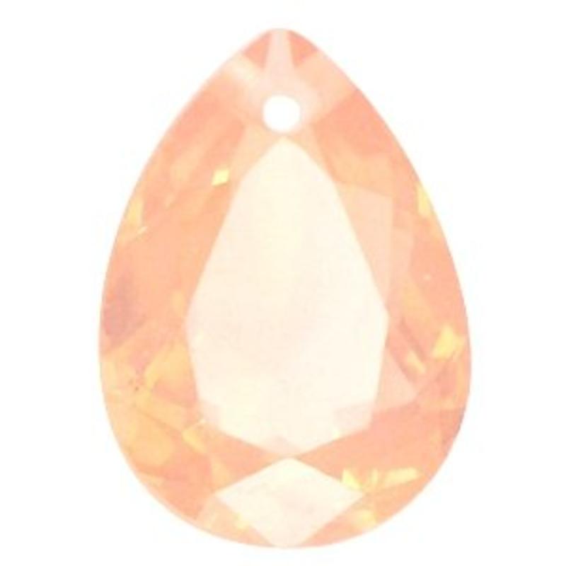 Facetgelepen tropfenförmigen Anhänger 18x25mm Lt Peach Opal