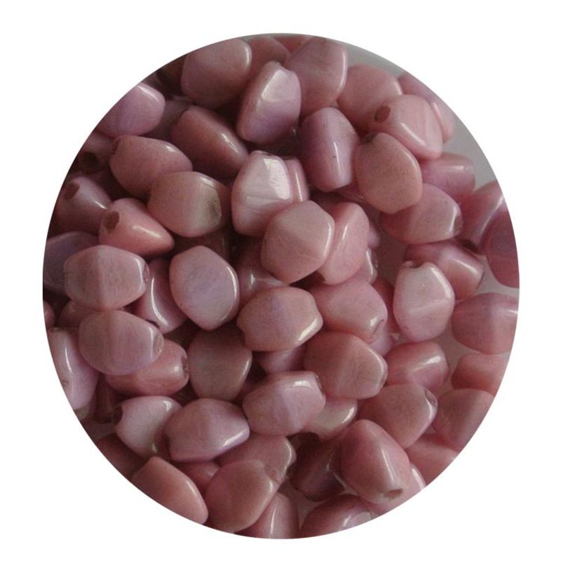 Pinch Bead. 3x5mm. Pink Luster