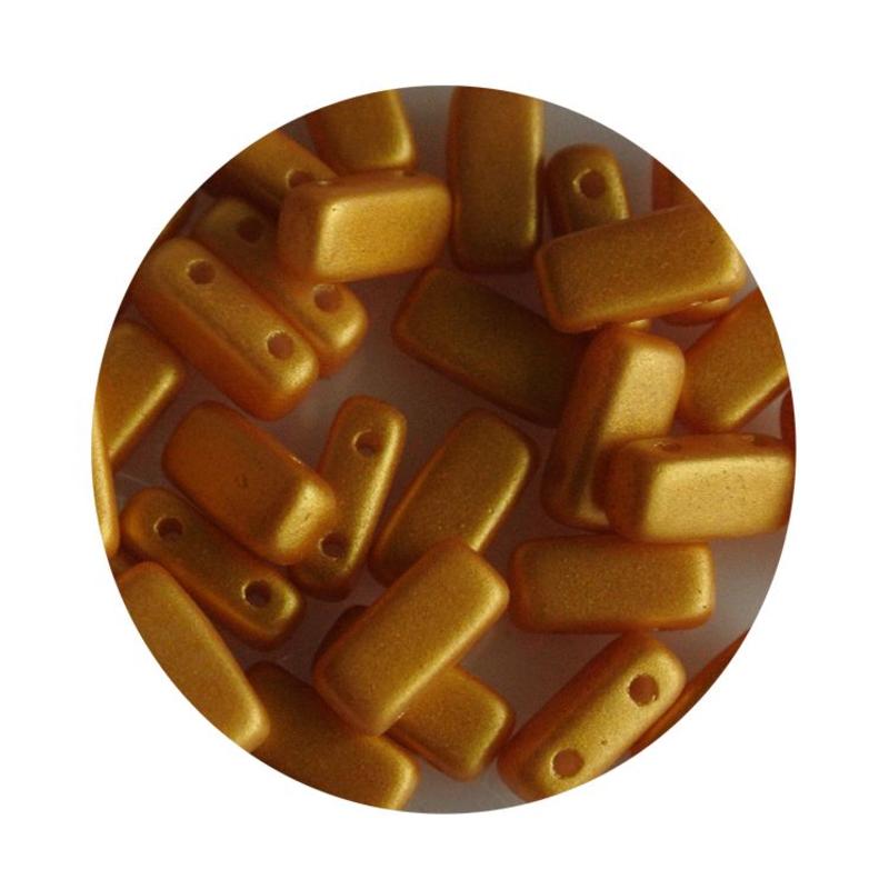 2 hole Prismabead 4x8mm Pastel Goldshine Yellow