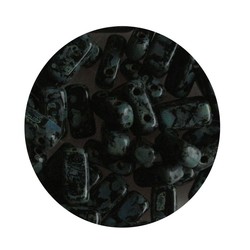 2 hole Prismabead 4x8mm Jet Travertin