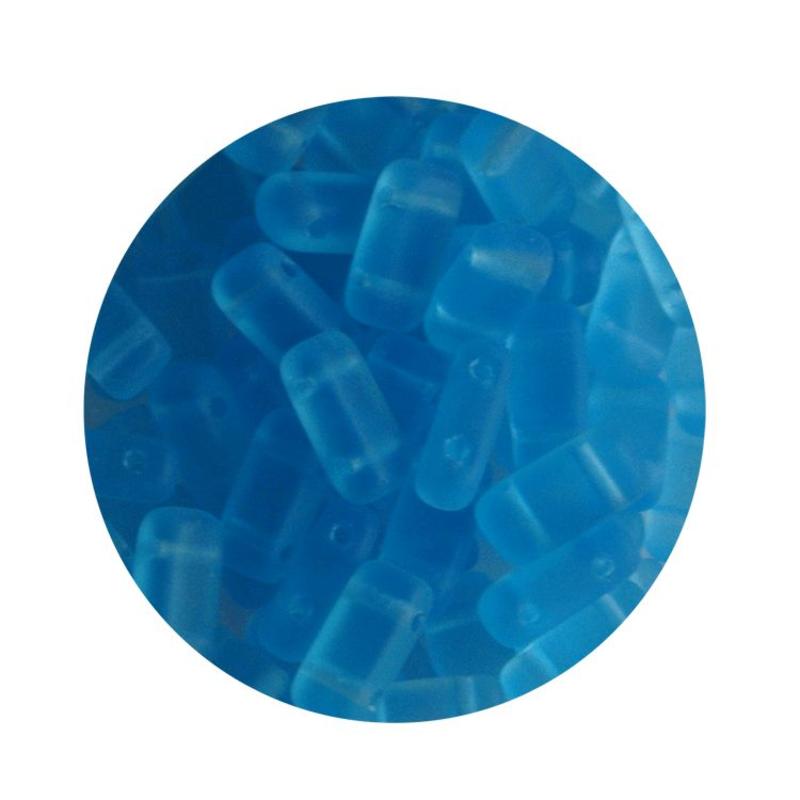 2 hole Prismabead 4x8mm Aqua Mat