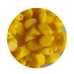 Pip Bead. 5x7mm. Opaque yellow 20 pieces for