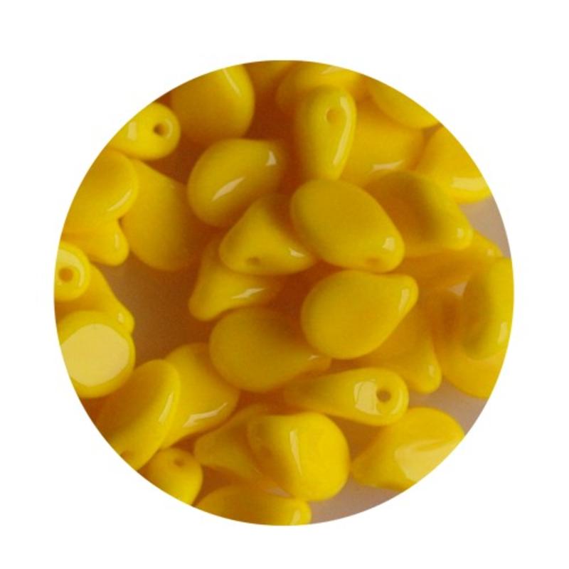 Pip Bead. 5x7mm. Opaque geel 20 stuks voor