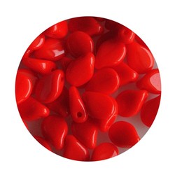 Pip Bead. 5x7mm. Opaque red for 20 pieces