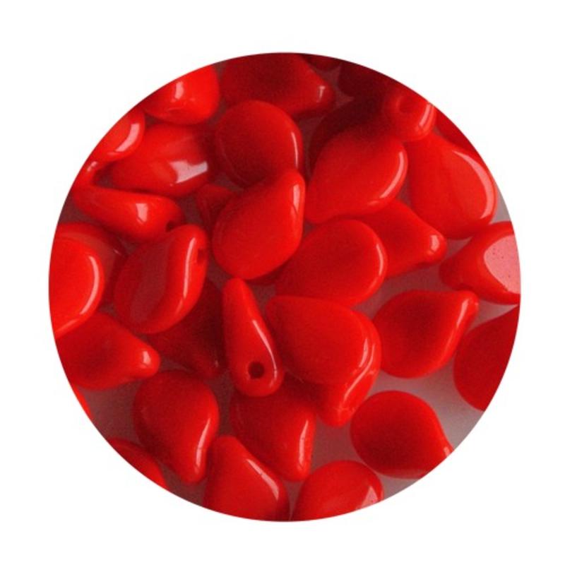 Pip Bead. 5x7mm. Opaque rood 20 stuks voor