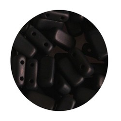 2 hole Prismabead 4x8mm Mat Donkerbruin