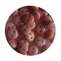 Czech mates lentils 2 hole roze luster 50 stuks voor