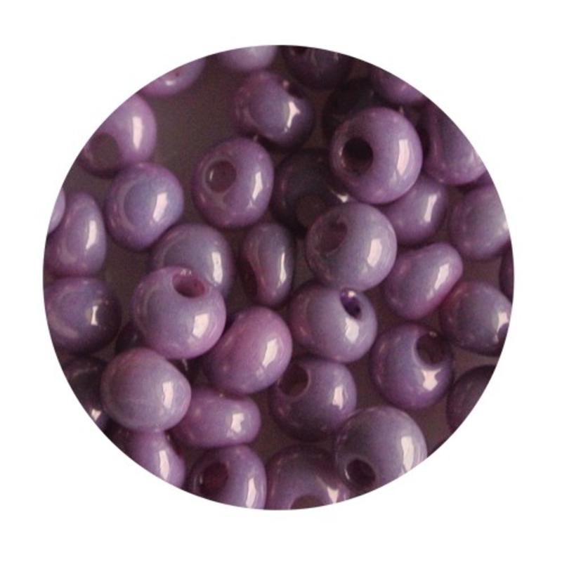 Preciosa drop beads 5/0 lilac lustered about 25 grams for