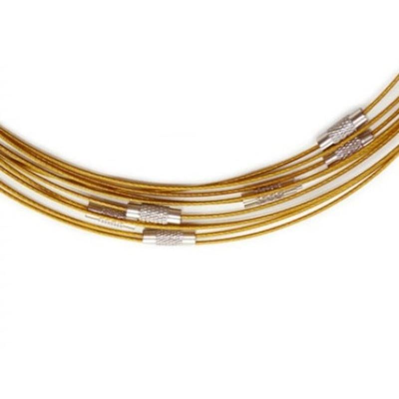 Spang coated wire 1mm. with twist length is 44cm. Gold.