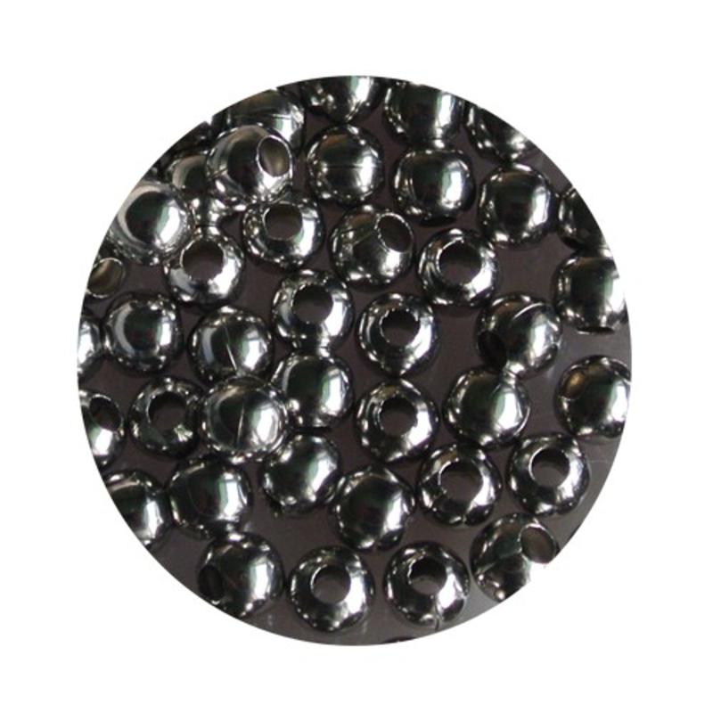 Metal bead round. 4mm. Silver. bag of 100 pieces
