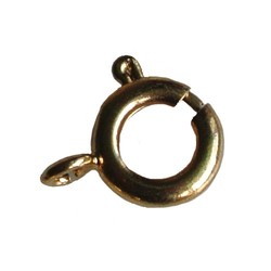 Spring Ring Clasp 7mm. Gold-colored