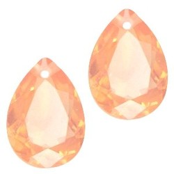 Facetgelepen drop-shaped pendant 10x14mm Peach Opal