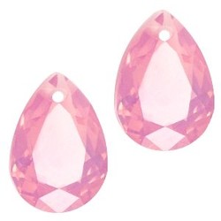 Facetgelepen Teardrop-Anhänger 10x14mm Rose Opal Französisch