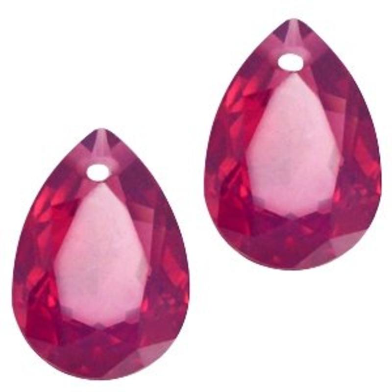 Facetgelepen drop-shaped pendant 10x14mm Fuchsia Opal