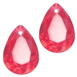 Facetgelepen druppelvormige hanger 10x14mm Rose Red Opal