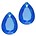Facetgelepen drop-shaped pendant 10x14mm Dark Capri Blue