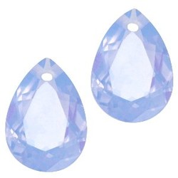 Facetgelepen Drop-shaped Pendant 10x14mm Sapphire Blue Opal