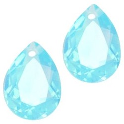 Facetgelepen Teardrop-Anhänger 10x14mm Lt. Blue Pacific Opal