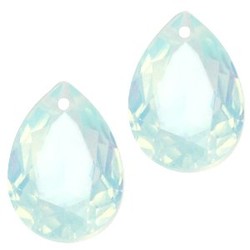 Facetgelepen druppelvormige hanger 10x14mm Lt. Blue Turquoise Opal