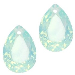 Facetgelepen drop-shaped pendant 10x14mm Lt. Green Turquoise Opal