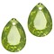 Facetgelepen drop-shaped pendant 10x14mm Olivine Green