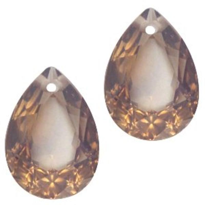 Facetgelepen drop-shaped pendant 10x14mm Greige Opal