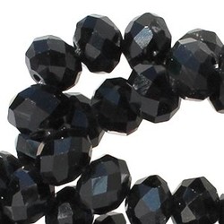 Polished Rondelle. 3x4mm. Black 10 for