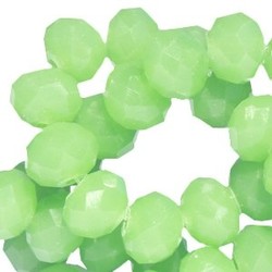 Geslepen Rondelle 3x4mm Green Opal 10 stuks voor