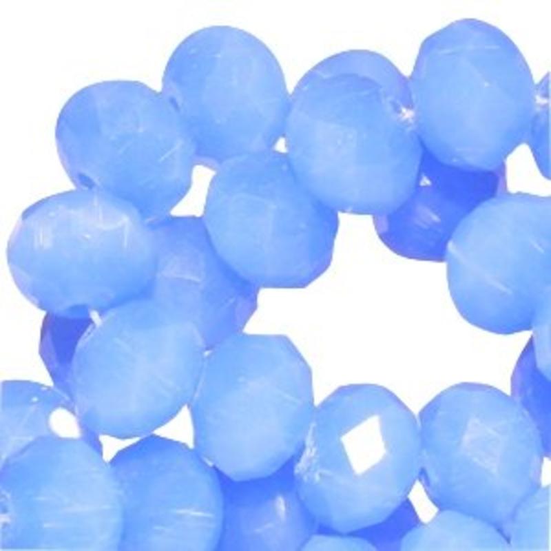 Polierte Rondelle 3x4mm Sapphire Blue Opal 10 für