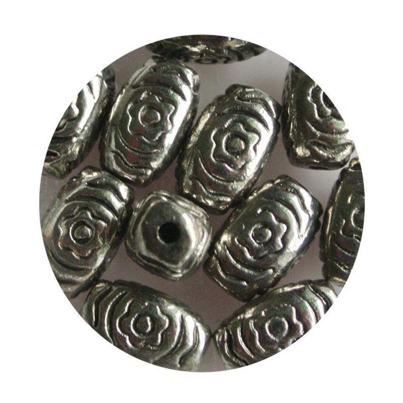 Metallperle oval 7x13mm Silber.