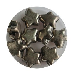 Metallhohlperle 5x10mm Silver Star.