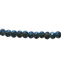 Geslepen Rondelle 4x3mm Dark Blue Luster 100 stuks voor