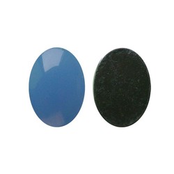 Flatback Acrylic 13x18mm. Oval Blue Opal. (For cabinet 27504.03)